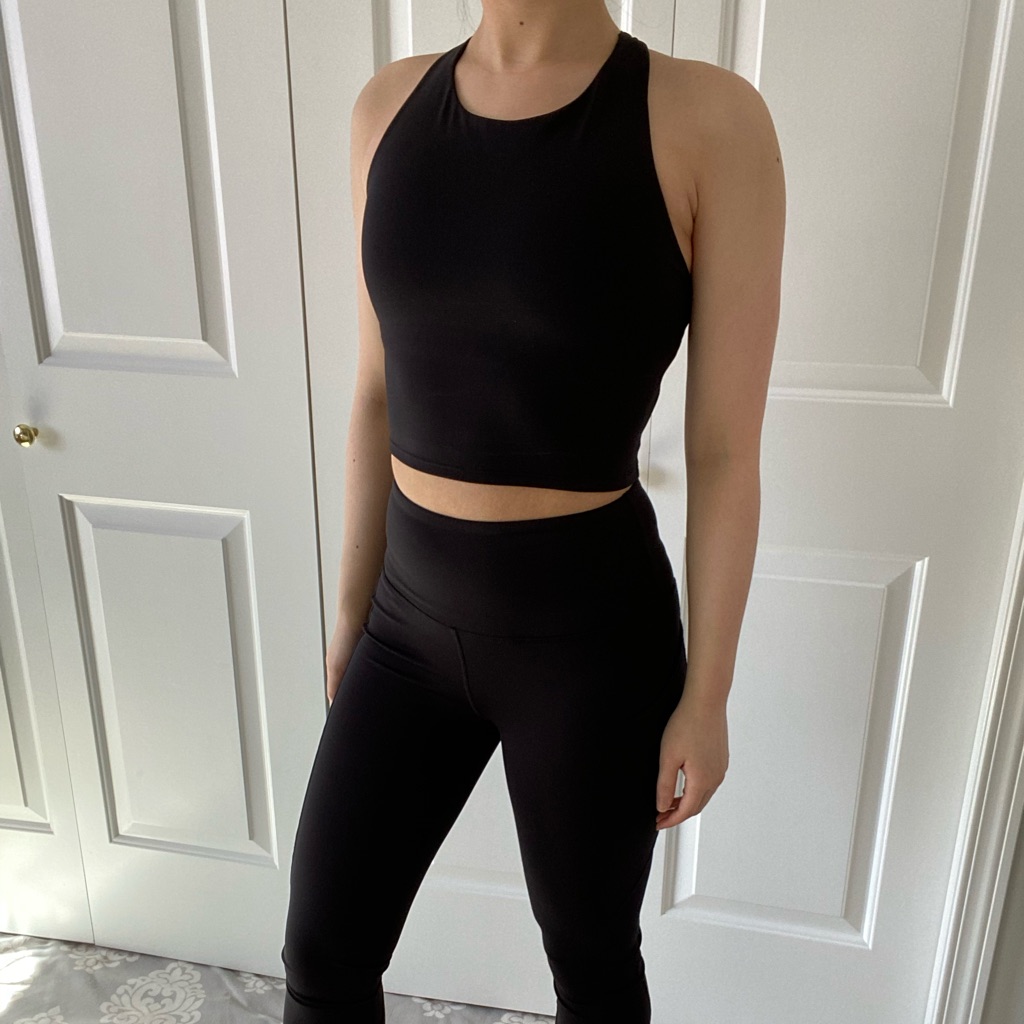 (Last 3) Meditate - Black Criss Cross Back Workout Set Sports Bra & Leggings